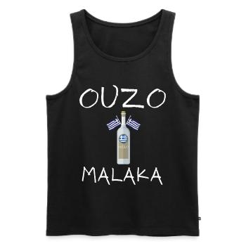 Ouzo Malaka - Männer Premium Bio Tank Top - Schwarz - Vorne - AI Model Male 178 light (178cm)