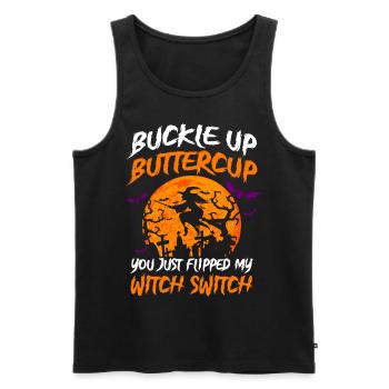 Gruselig Hexe Hexen Gespenst Geist Halloween - Männer Premium Bio Tank Top - Schwarz - Vorne - AI Model Male 178 light (178cm)