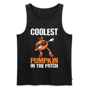 Dabbing Pumpkin Cool Halloween - Men's Premium Organic Tank Top - black - Front - AI Model Male 178 light (178cm)