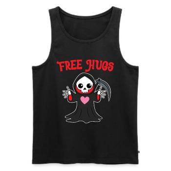Câlins gratuits Grim Grim Creepy Halloween - Débardeur bio Premium Homme - noir - Devant - Michal (187cm)