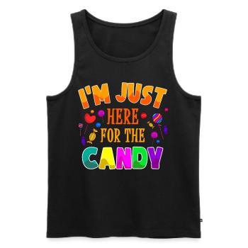 I'm Just Here For The Candy Sweets Halloween - Men's Premium Organic Tank Top - black - Front - Michal (187cm)