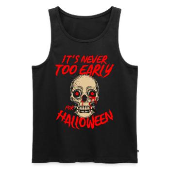 Never Too Early For Halloween Spooky Creepy Skull - Men's Premium Organic Tank Top - black - Front - Michal (187cm)