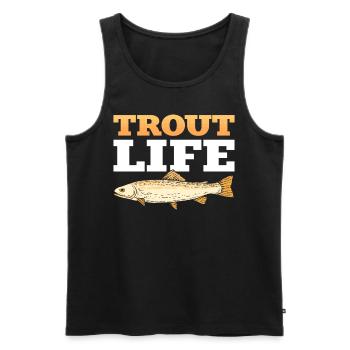 Trout Life Pêche à la truite Pêche - Débardeur bio Premium Homme - noir - Devant - Michal (187cm)