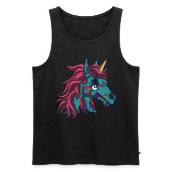 Zombiecorn Zombie Unicorn Goth Gothic Halloween - Men's Premium Organic Tank Top - black - Front - AI Model Male 178 light (178cm)