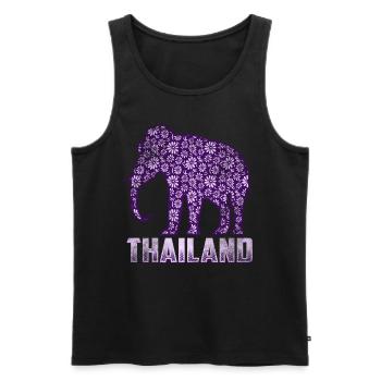 Thailand Bunter Elefant - Männer Premium Bio Tank Top - Schwarz - Vorne - Michal (187cm)