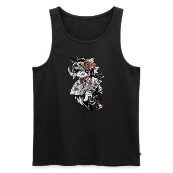 Geisha I Japan Girl Anime Motif pour japonais - Débardeur bio Premium Homme - noir - Devant - Michal (187cm)