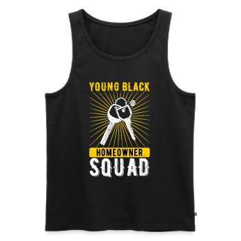 Hauskäufer Einweihungsparty Young Black Houseowner - Männer Premium Bio Tank Top - Schwarz - Vorne - Michal (187cm)