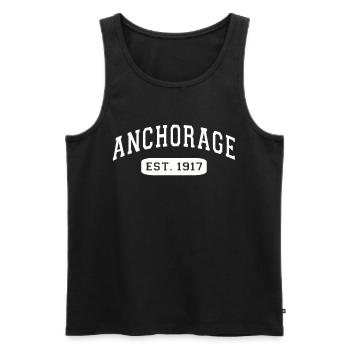 Alaska Geschenk USA Natur Bär Denali Grizzly Wald - Männer Premium Bio Tank Top - Schwarz - Vorne - Michal (187cm)