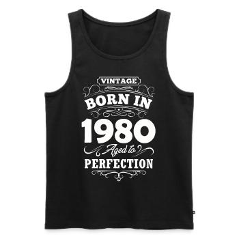 1980 Birthday Party Old Year of Construction - Men's Premium Organic Tank Top - black - Front - Michal (187cm)