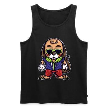 Hund Geschenk Kinder Dog Doggy Hündchen Köter Boy - Männer Premium Bio Tank Top - Schwarz - Vorne - Michal (187cm)