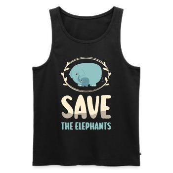 Cadeau d’éléphant pour Proboscis Africa Wilderness Zoo - Débardeur bio Premium Homme - noir - Devant - Michal (187cm)