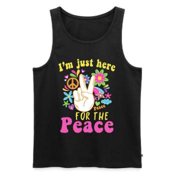Hippie - Männer Premium Bio Tank Top - Schwarz - Vorne - AI Model Male 178 light (178cm)