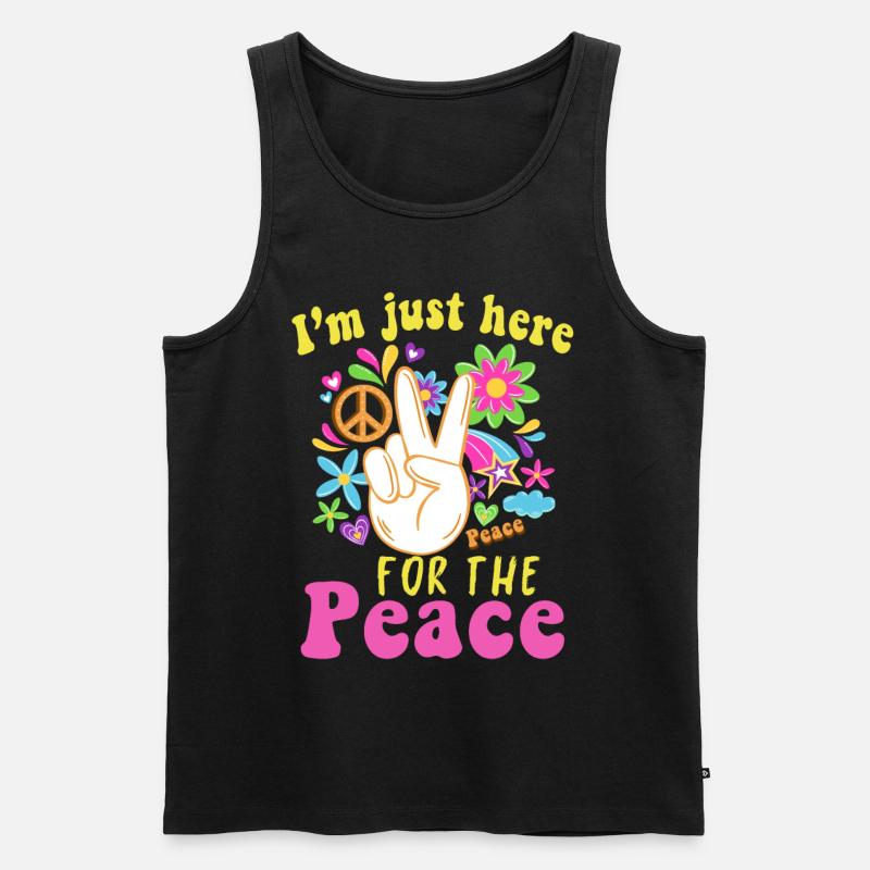 Hippie - Männer Premium Bio Tank Top - Schwarz