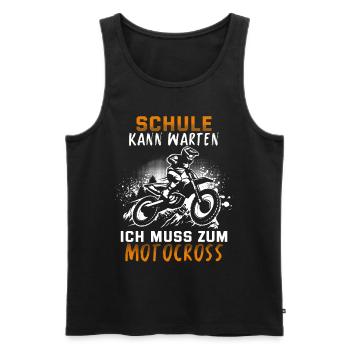 Motocross Geschenk Für Enduro Supermoto Dirt Bike - Männer Premium Bio Tank Top - Schwarz - Vorne - Michal (187cm)