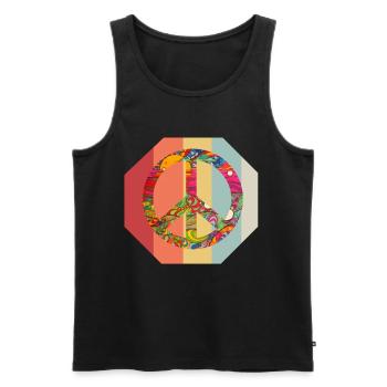 Hippie Geschenk Acidhead Flowerpower Hippi Hippy - Männer Premium Bio Tank Top - Schwarz - Vorne - AI Model Male 178 light (178cm)