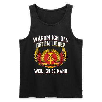 Ostdeutschland Geschenk Osten Ossi DDR Ostalgie - Männer Premium Bio Tank Top - Schwarz - Vorne - Michal (187cm)