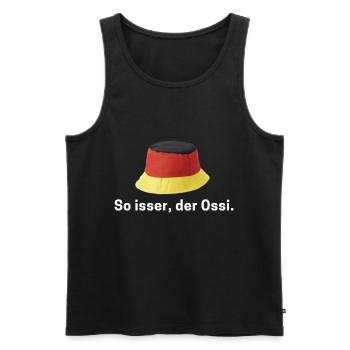 Ossi Geschenk Ostdeutschland NVA Germania Osten - Männer Premium Bio Tank Top - Schwarz - Vorne - Michal (187cm)