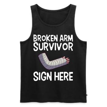 Recovery of survivors with broken arm - Men's Premium Organic Tank Top - black - Front - Michal (187cm)