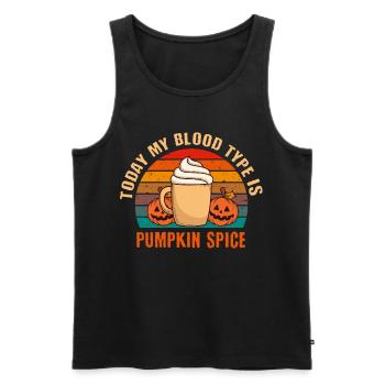 Citrouille Épice Café Citrouille Automne Halloween - Débardeur bio Premium Homme - noir - Devant - Michal (187cm)