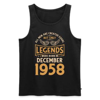 Geburtstag Die Legenden wurden im Dezember 1958 ge - Männer Premium Bio Tank Top - Schwarz - Vorne - Michal (187cm)
