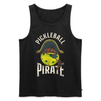 Pickleball Pirate Pickleball - Débardeur bio Premium Homme - noir - Devant - Michal (187cm)