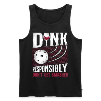 Pickleball Pun Wine Dink - Men's Premium Organic Tank Top - black - Front - AI Model Male 178 light (178cm)