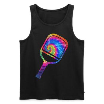 Pickleball Paddle Tie Dye Retro - Men's Premium Organic Tank Top - black - Front - Michal (187cm)