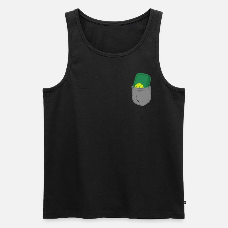 Pickleball Pocket - Männer Premium Bio Tank Top - Schwarz