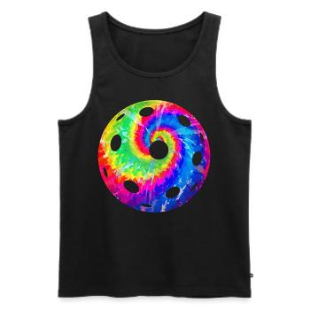 Pickleball Tie Dye Retro 80s 90s - Men's Premium Organic Tank Top - black - Front - Michal (187cm)