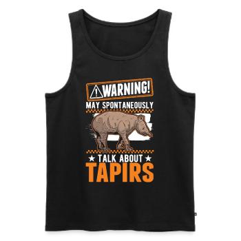 Warning Tapir Lowland Tapir - Men's Premium Organic Tank Top - black - Front - AI Model Male 178 light (178cm)
