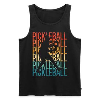 Pickleball Rétro Vintage - Débardeur bio Premium Homme - noir - Devant - Michal (187cm)