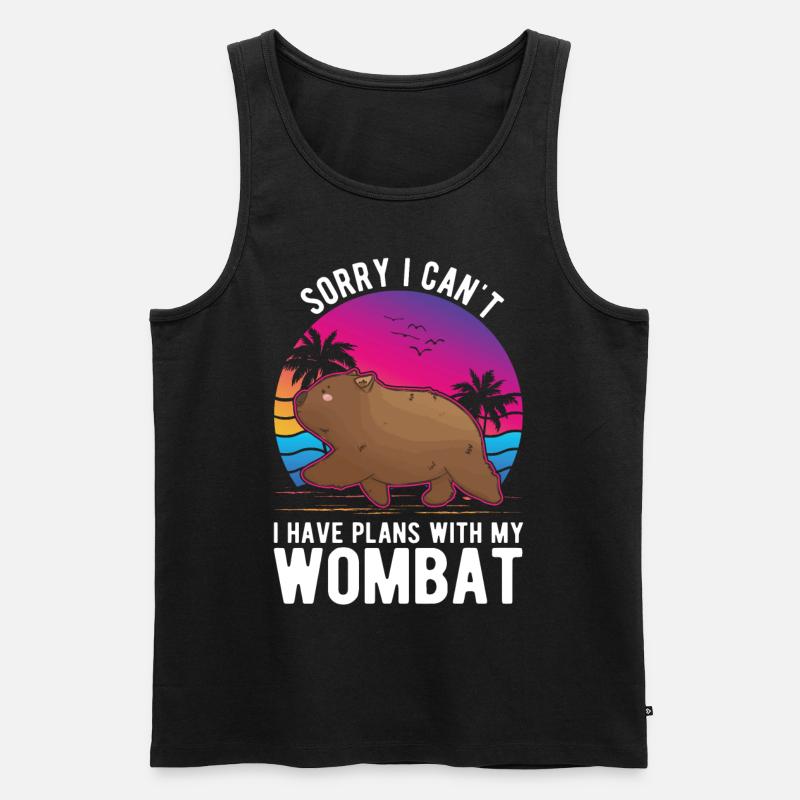 Australischer Wombat - Männer Premium Bio Tank Top - Schwarz