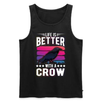Life is better with a Crow Crow Raven Crow Crow - Men's Premium Organic Tank Top - black - Front - AI Model Male 178 light (178cm)