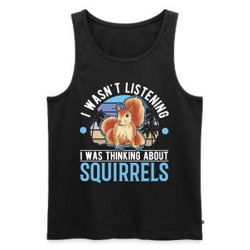 Squirrel Gift Squirrel Grey Squirrel - Men's Premium Organic Tank Top - black - Front - AI Model Male 178 light (178cm)