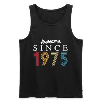 Awesome Since 1975 Geburtstag 1975 Vintage 1975 - Männer Premium Bio Tank Top - Schwarz - Vorne - Michal (187cm)