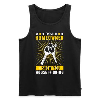 Neuer Hausbesitzer Einweihungsparty Hauseinweihung - Männer Premium Bio Tank Top - Schwarz - Vorne - Michal (187cm)