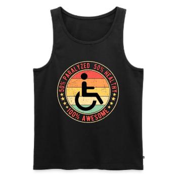 Rollifahrer Rollstuhlfahrer - Männer Premium Bio Tank Top - Schwarz - Vorne - AI Model Male 178 light (178cm)