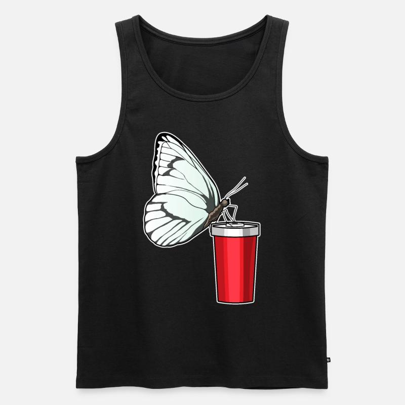 Schmetterling Trinkbecher - Männer Premium Bio Tank Top - Schwarz