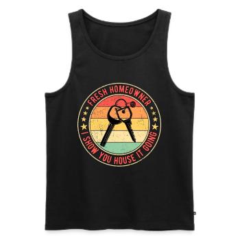 Neuer Hausbesitzer Einweihungsparty Hauseinweihung - Männer Premium Bio Tank Top - Schwarz - Vorne - Michal (187cm)