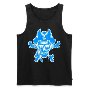 Totenkopf Pirat Piraten Piratenflagge Totenschädel - Männer Premium Bio Tank Top - Schwarz - Vorne - AI Model Male 178 light (178cm)
