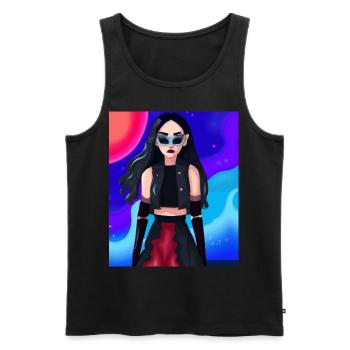 Goth Anime Girl Goth Girl 80s - Men's Premium Organic Tank Top - black - Front - AI Model Male 178 light (178cm)