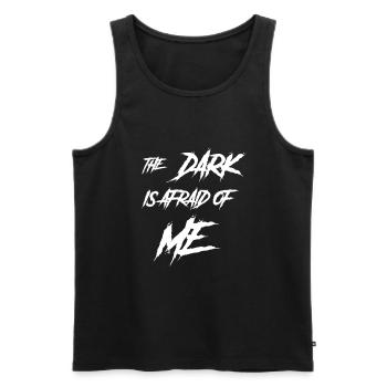 Gothic Lover The Darkness Is Afraid of Me - Men's Premium Organic Tank Top - black - Front - AI Model Male 178 light (178cm)