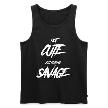 Grufti Sagt Lustig, Nicht Niedlich. Spielt - Männer Premium Bio Tank Top - Schwarz - Vorne - AI Model Male 178 light (178cm)