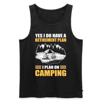 Oui J’ai un plan de retraite Je prévois camper - Débardeur bio Premium Homme - noir - Devant - Michal (187cm)