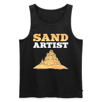 Sand Artist Sand Art Sandcastle and Sand Sculpture - Men's Premium Organic Tank Top - black - Front - AI Model Male 178 light (178cm)