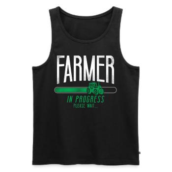 Farming Farmer Tractor Vintage - Männer Premium Bio Tank Top - Schwarz - Vorne - Michal (187cm)