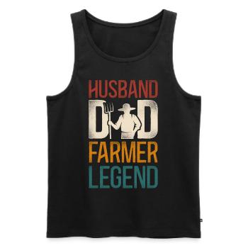 Farming Farmer Dad Father Tractor - Men's Premium Organic Tank Top - black - Front - Michal (187cm)