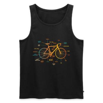 Gravel BikeRide Gravel Gravel Bike Gravel Road Bike - Débardeur bio Premium Homme - noir - Devant - AI Model Male 178 light (178cm)