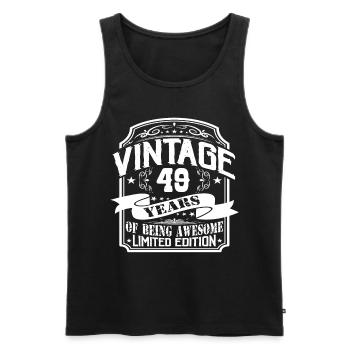 Birthday Vintage 49 Years Limited Edition - Men's Premium Organic Tank Top - black - Front - Michal (187cm)