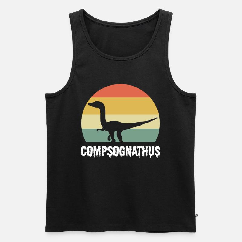 Compsognathus Dinosaur - Männer Premium Bio Tank Top - Schwarz